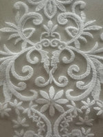 Ivory Embroidered & Beaded Applique, 30cm Long, Sold as Singles