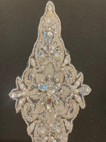 Crystal Diamond Applique 19cmx 10cm. Sold as Singles