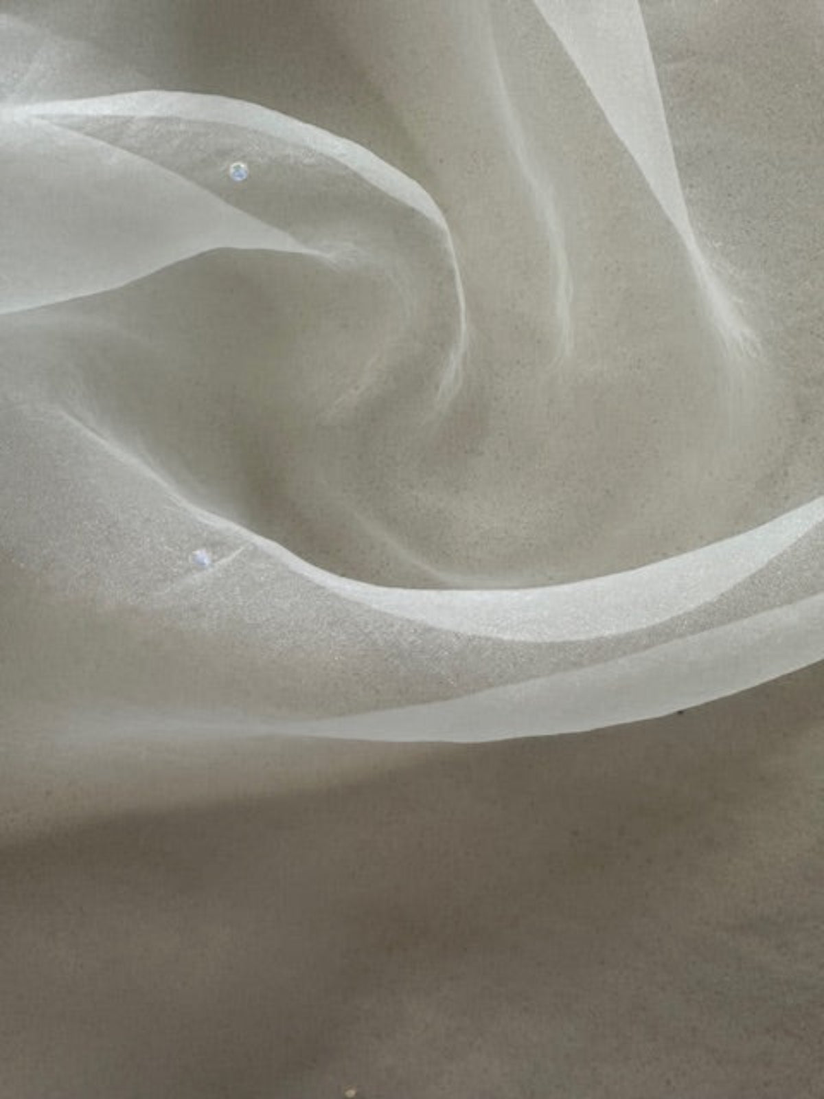 Swarovski Irridescent Crystals on Ivory Matt Organza