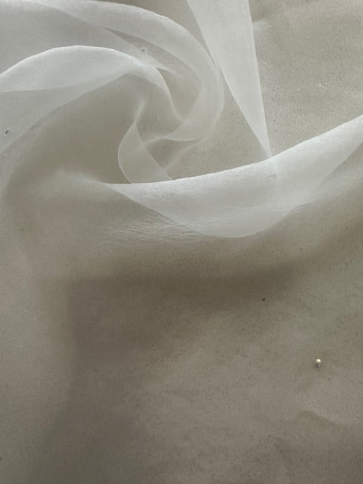 Swarovski Irridescent Crystals on Ivory Matt Organza