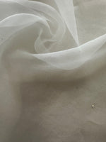 Swarovski Irridescent Crystals on Ivory Matt Organza