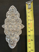 Crystal Motif with Pearl & Bead Detail. 12cm x 6cm sold as singles