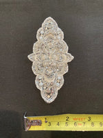 Crystal Motif with Pearl & Bead Detail. 12cm x 6cm sold as singles