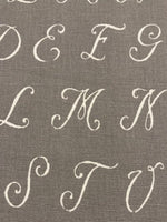 Alphabet on Grey Cotton " Sanderson House  Decor - ABC"