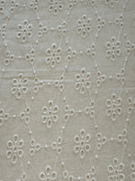 White Flower Broderie Anglaise in Diamond Pattern