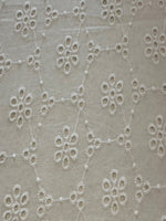 White Flower Broderie Anglaise in Diamond Pattern