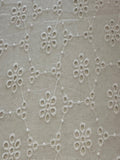 White Flower Broderie Anglaise in Diamond Pattern