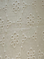 White Flower Broderie Anglaise in Diamond Pattern