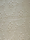 White Flower Broderie Anglaise in Diamond Pattern