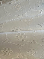 White Flower Broderie Anglaise in Diamond Pattern