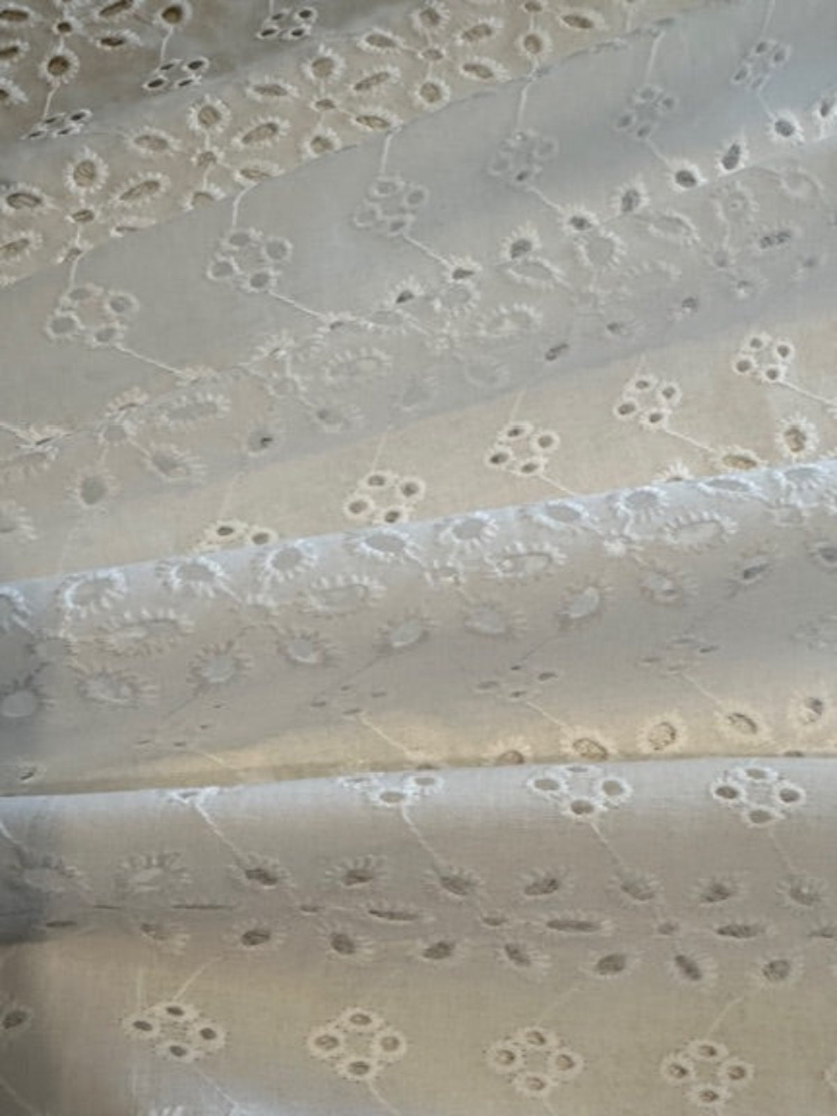 White Daisy Broderie Anglaise – Running Pattern