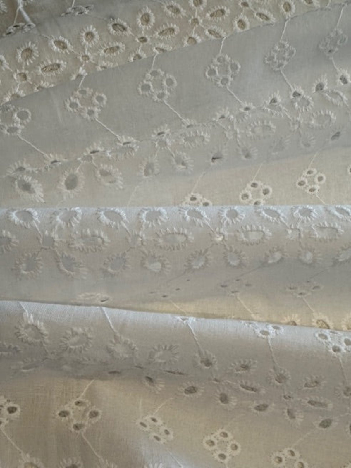 White Daisy Broderie Anglaise – Running Pattern