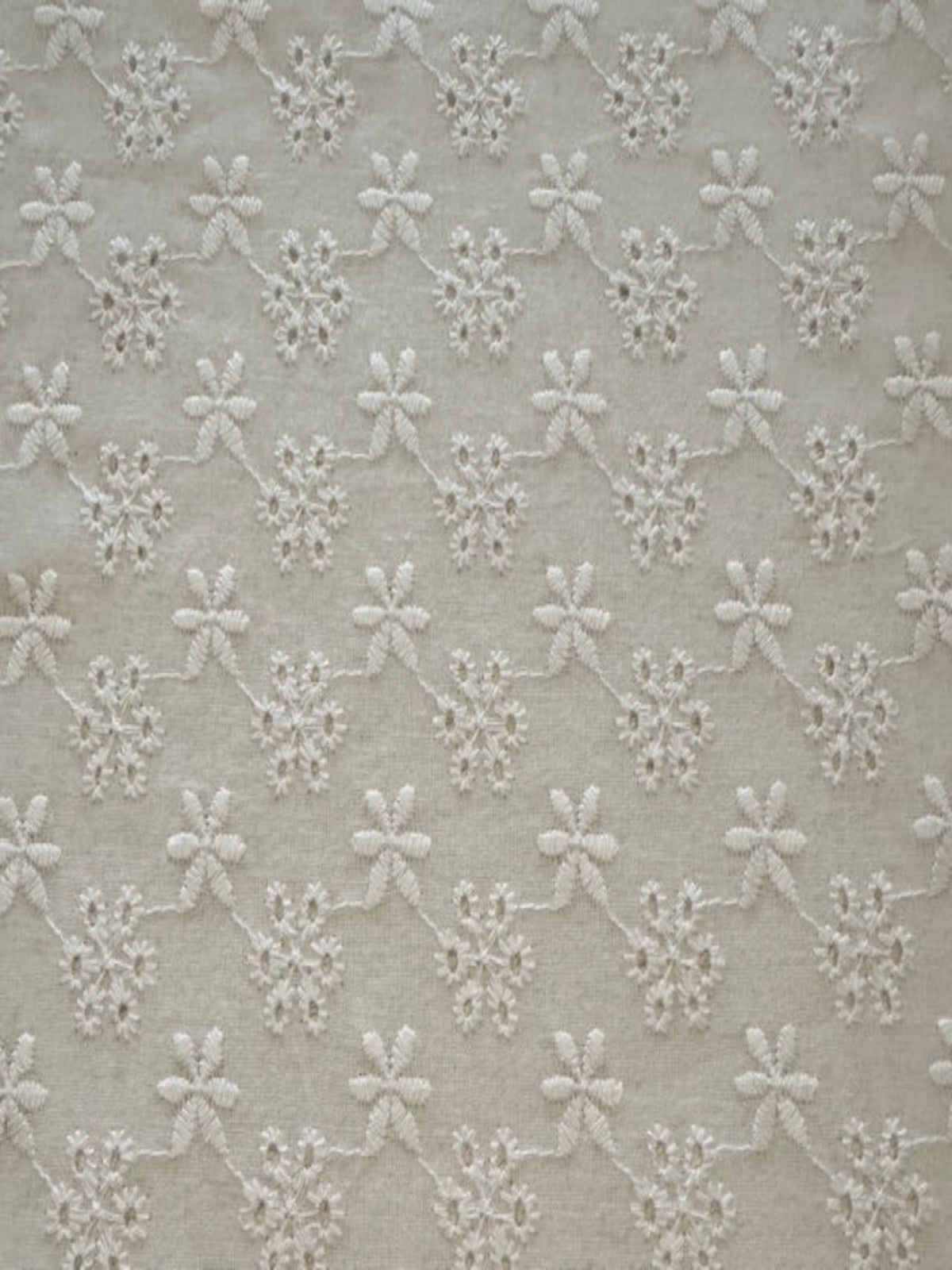 White Star Embroidery & Flower Broderie Anglaise Cotton