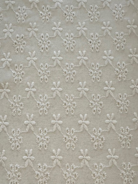 White Star Embroidery & Flower Broderie Anglaise Cotton