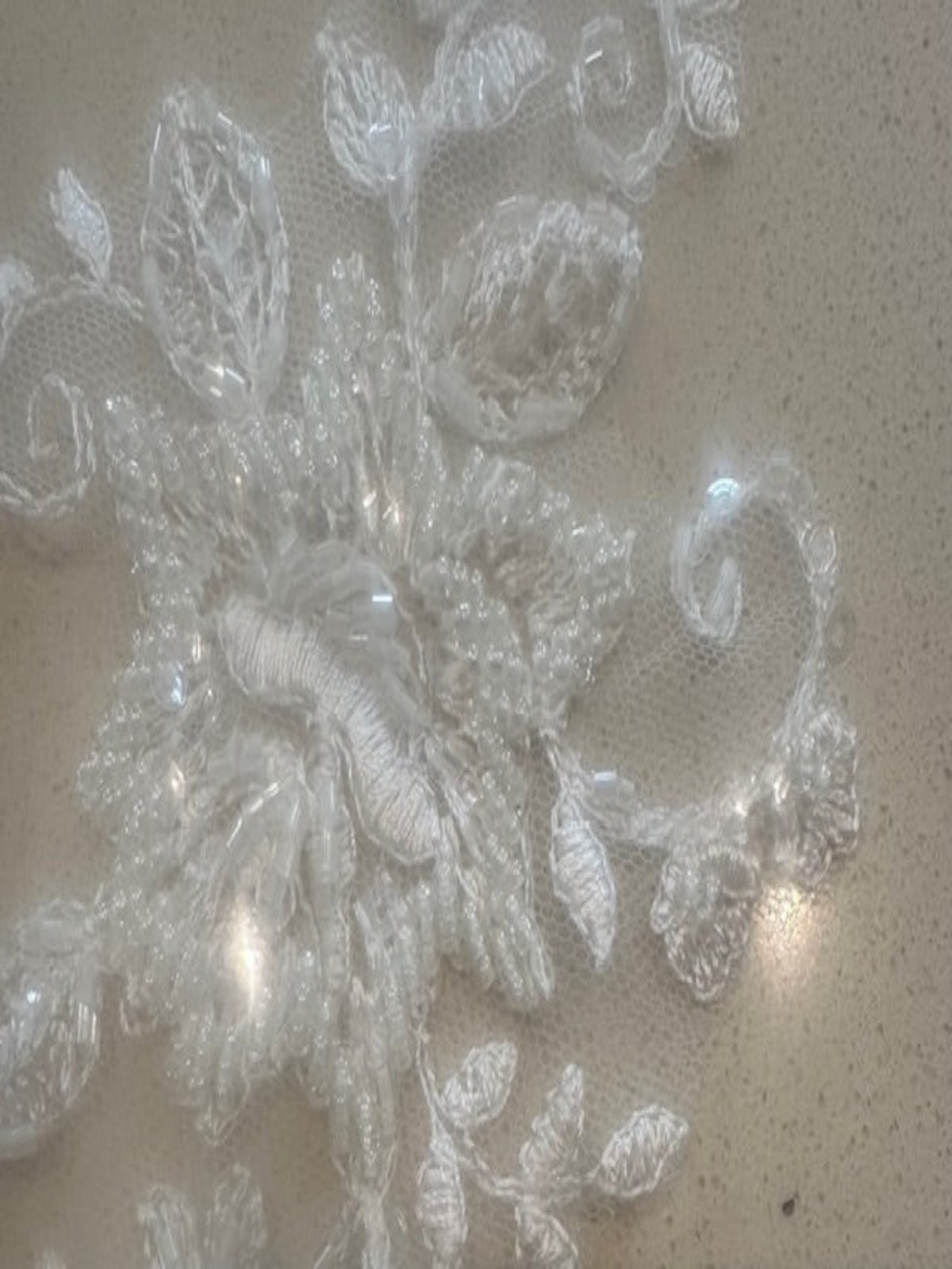 Ivory Beaded Appliques 21cm Long, sold as pairs