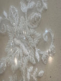 Ivory Beaded Appliques 21cm Long, sold as pairs