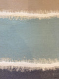 Aqua / Slate Fuzzy Woven Stripe Cotton/ Linen Furnishing. (stripes running across the fabric)