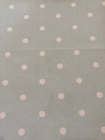 White Spot on Pastel Aqua Cotton Furnishing