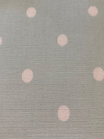 White Spot on Pastel Aqua Cotton Furnishing