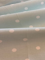 White Spot on Pastel Aqua Cotton Furnishing