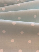 White Spot on Pastel Aqua Cotton Furnishing