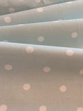 White Spot on Pastel Aqua Cotton Furnishing