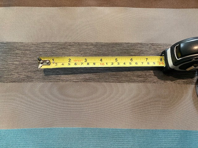 Turquoise /Grey/Chestnut Stripe. Stripes Running Across the Fabric