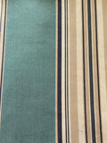 Caribbean Green Stripe on Herringbone Weave (stripes run along the fabric)