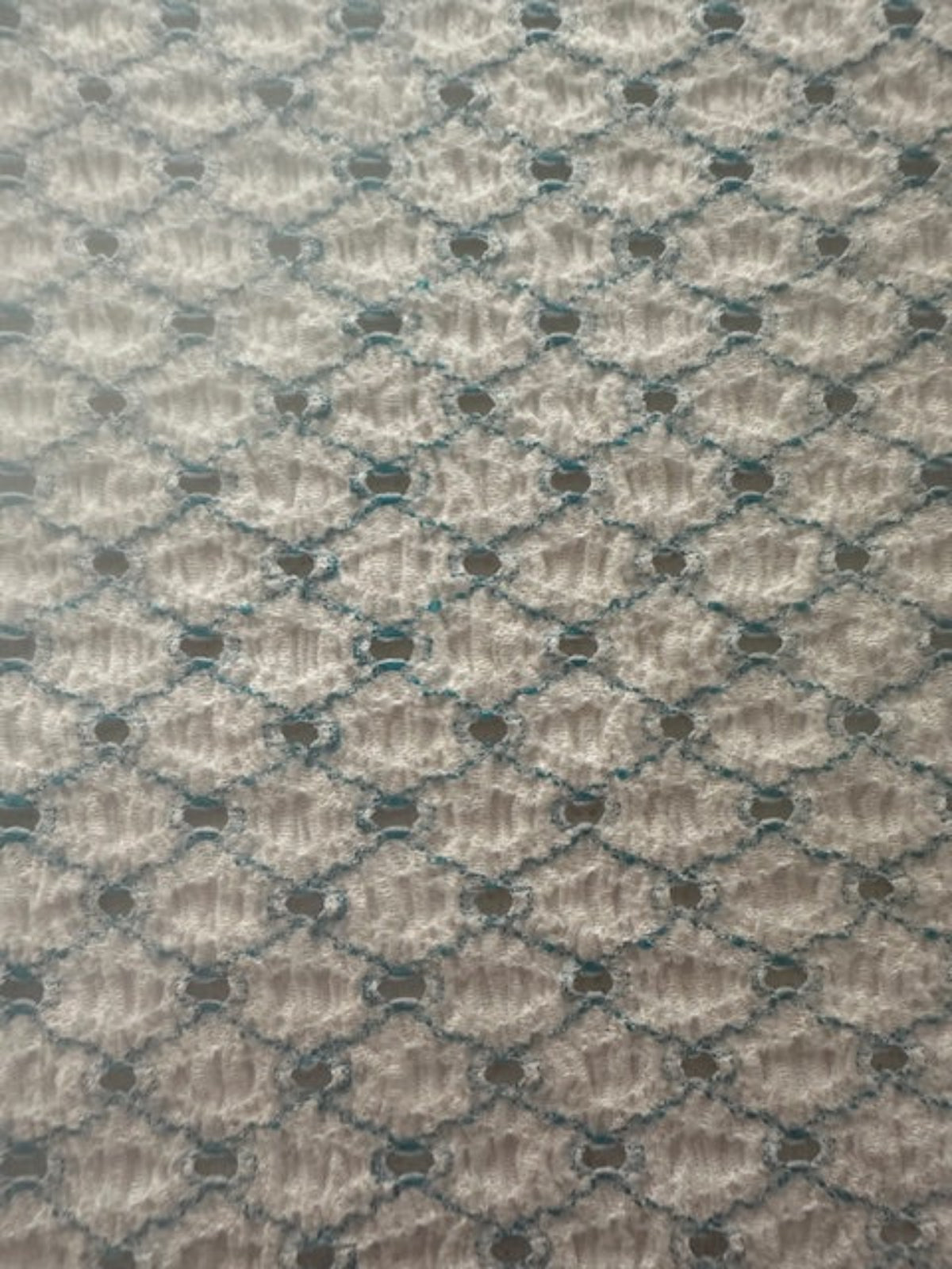 Turquoise Trellis with Stretch. Airtex Fabric