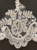 Ivory Lace Edging with Sequin Detail, 9cm Max Width