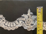 Ivory Lace Edging with Sequin Detail, 9cm Max Width