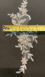 Silver Crystal Appliques 25cm long, Sold as Pairs