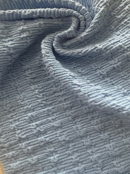 Sky Blue Seersucker Type Knit