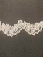 Ivory Corded Lace Edging with Bead &amp; Sequin Detail 2.5cm Wide