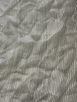 Black/Ivory Narrow Stripe on Yoryu Silk Chiffon. Stripes run across the fabric.