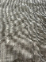 Black/Ivory Narrow Stripe on Yoryu Silk Chiffon. Stripes run across the fabric.