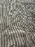 Black/Ivory Narrow Stripe on Yoryu Silk Chiffon. Stripes run across the fabric.