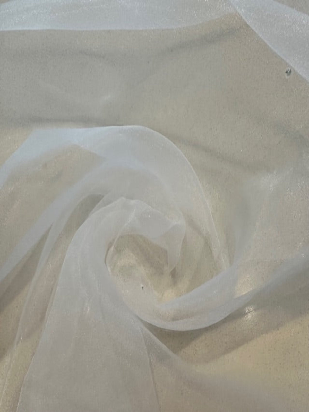 Swarovski Irridescent Crystals on White Matt Organza