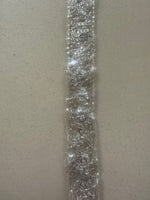 Crystal Beaded & Sequin Wave Edging 3cm Wide