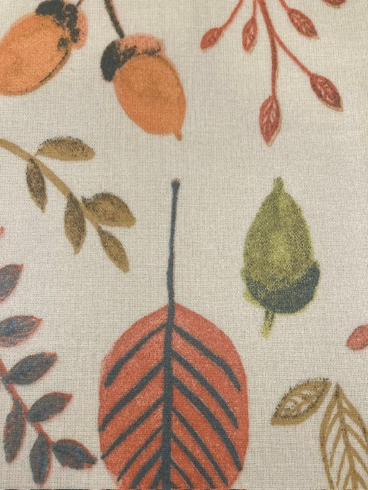 Multi Autumn Leaves & Seeds on PVC Coated Cotton