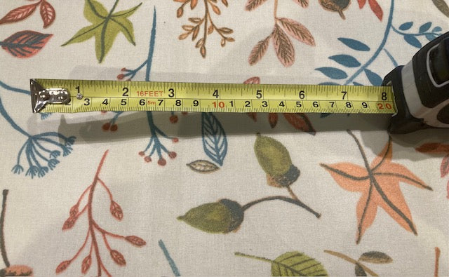 Multi Autumn Leaves & Seeds on PVC Coated Cotton