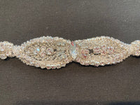 Crystal Waistline Narrow Applique, sold as pieces of 74cm length.