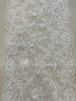 Ivory Corded & Beaded & Sequined Edging 30cm Wide