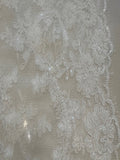 Ivory Corded & Beaded & Sequined Edging 30cm Wide