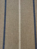 Blue/Ivory Herringbone Stripe on Dark Beige Herringbone, Heavy Furnishing with FR finish