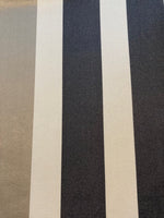 Grey/Black Satin Stripe on Ivory Twill. Stripes run along the Fabric. Cotton/Silk Mix