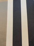 Grey/Black Satin Stripe on Ivory Twill. Stripes run along the Fabric. Cotton/Silk Mix