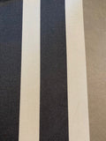 Grey/Black Satin Stripe on Ivory Twill. Stripes run along the Fabric. Cotton/Silk Mix