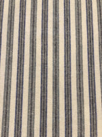 Black & Blue Colour Woven Stripe - Running along the Fabric