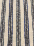 Black & Blue Colour Woven Stripe - Running along the Fabric